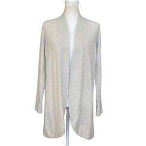 Inhabit Cashmere Weekend Open Front Cardigan Sweater in Ivory